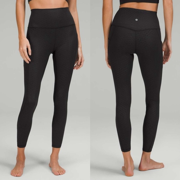 Lululemon Align High-Rise Pant with Pockets‎ 25", Gradiate Geo Emboss Black - Picture 1 of 7